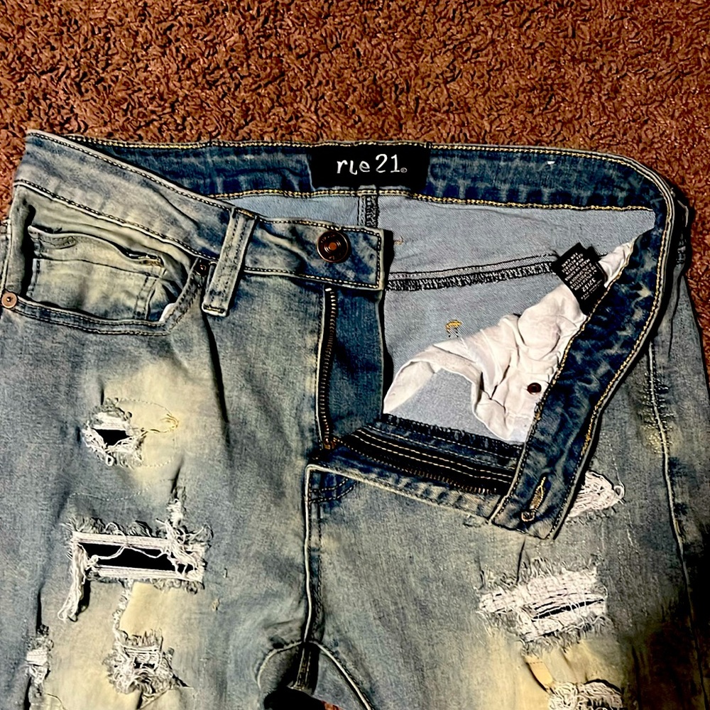 Tan/grey Denim Jeans